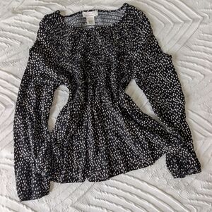 Urban Romantics Black and White Dotted Blouse